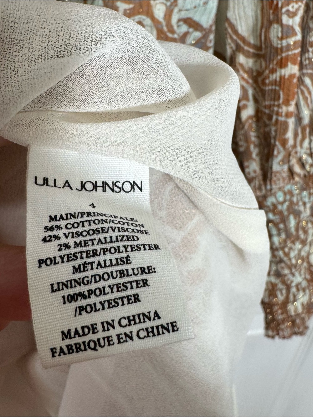 Ulla Johnson Maja Dress Size 4 Boho Mini Metallic Paisley - Picture 5 of 15